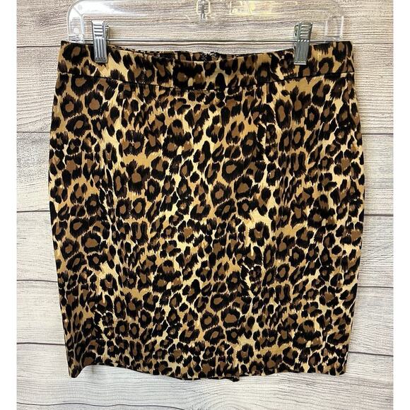 Gap Dresses & Skirts - Gap‎ Womens sz 6 Brown & Black Leopard Print Cotton Casual Mini Skirt